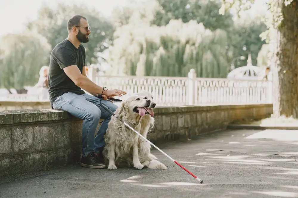 grants for service dogs with a blind man